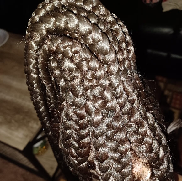 Full lace Medium size cornrow beautiful African braid Nigerian lace front wig - Picture 12 of 13